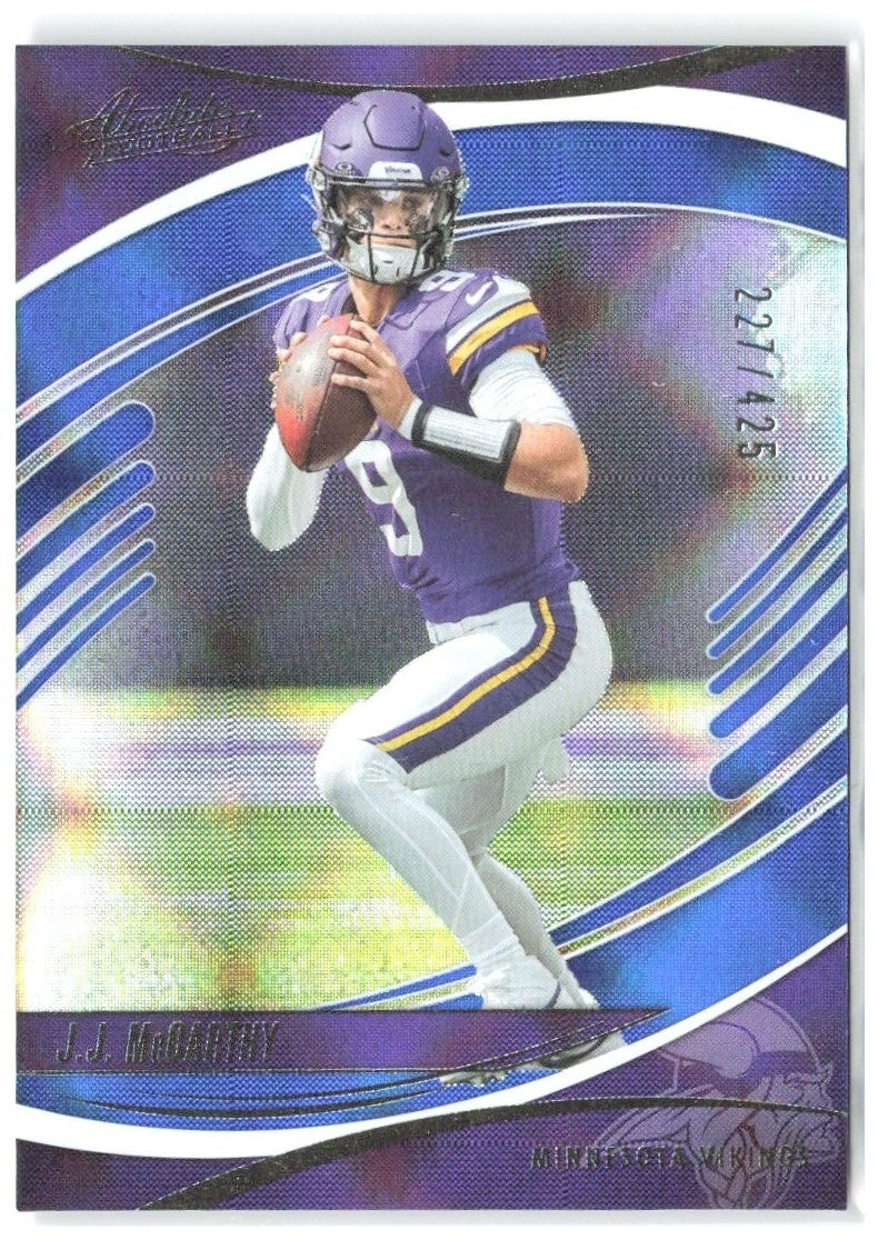 J.J. McCarthy Panini Absolute - Blue Diamonds 100 2025 Minnesota Vikings /425