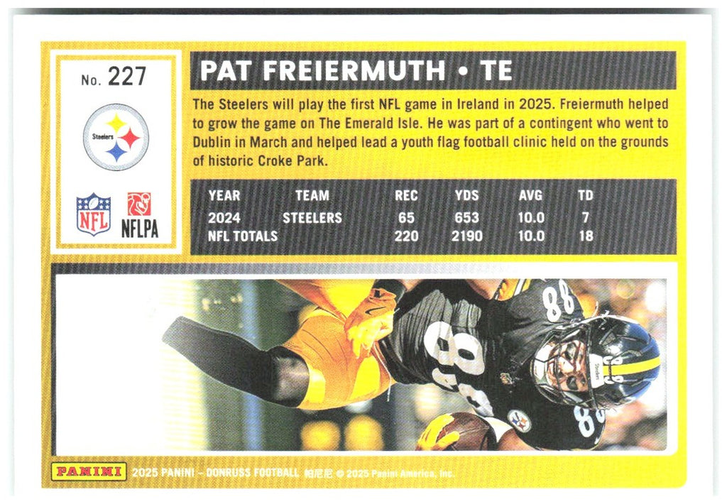 Pat Freiermuth Donruss - Press Proofs Green 227 2025 Pittsburgh Steelers