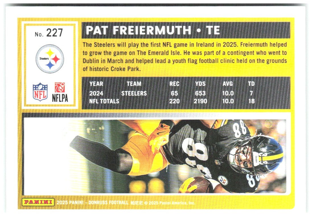 Pat Freiermuth Donruss - Press Proofs Green 227 2025 Pittsburgh Steelers