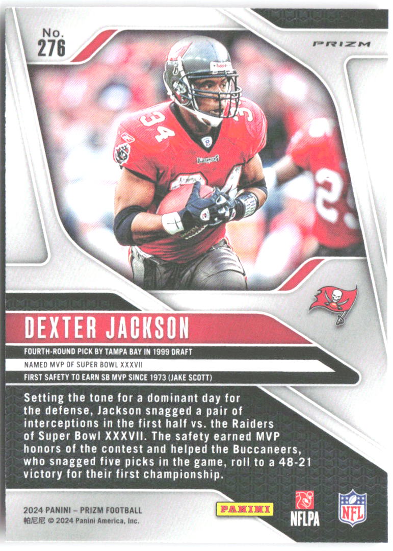 Dexter Jackson Panini Prizm - Pink 276 2024 Tampa Bay Buccaneers