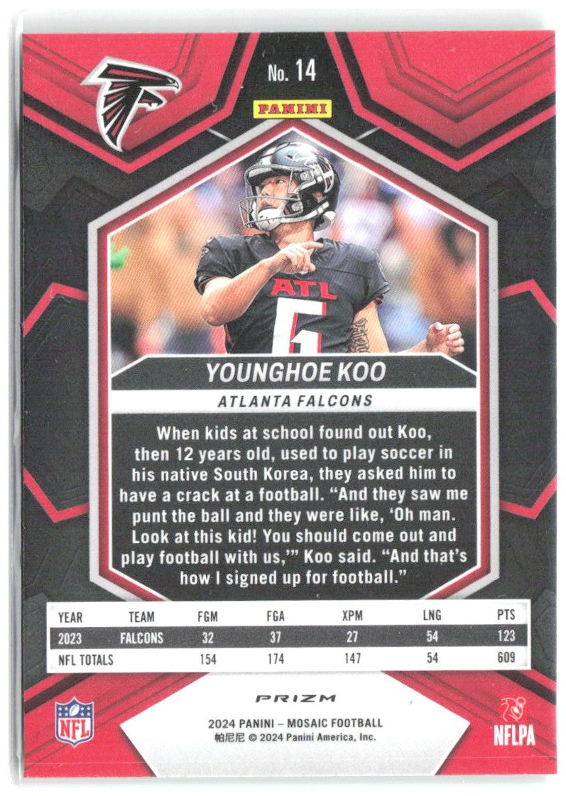 Younghoe Koo Panini Mosaic - Mosaic Green 14 2024 Atlanta Falcons