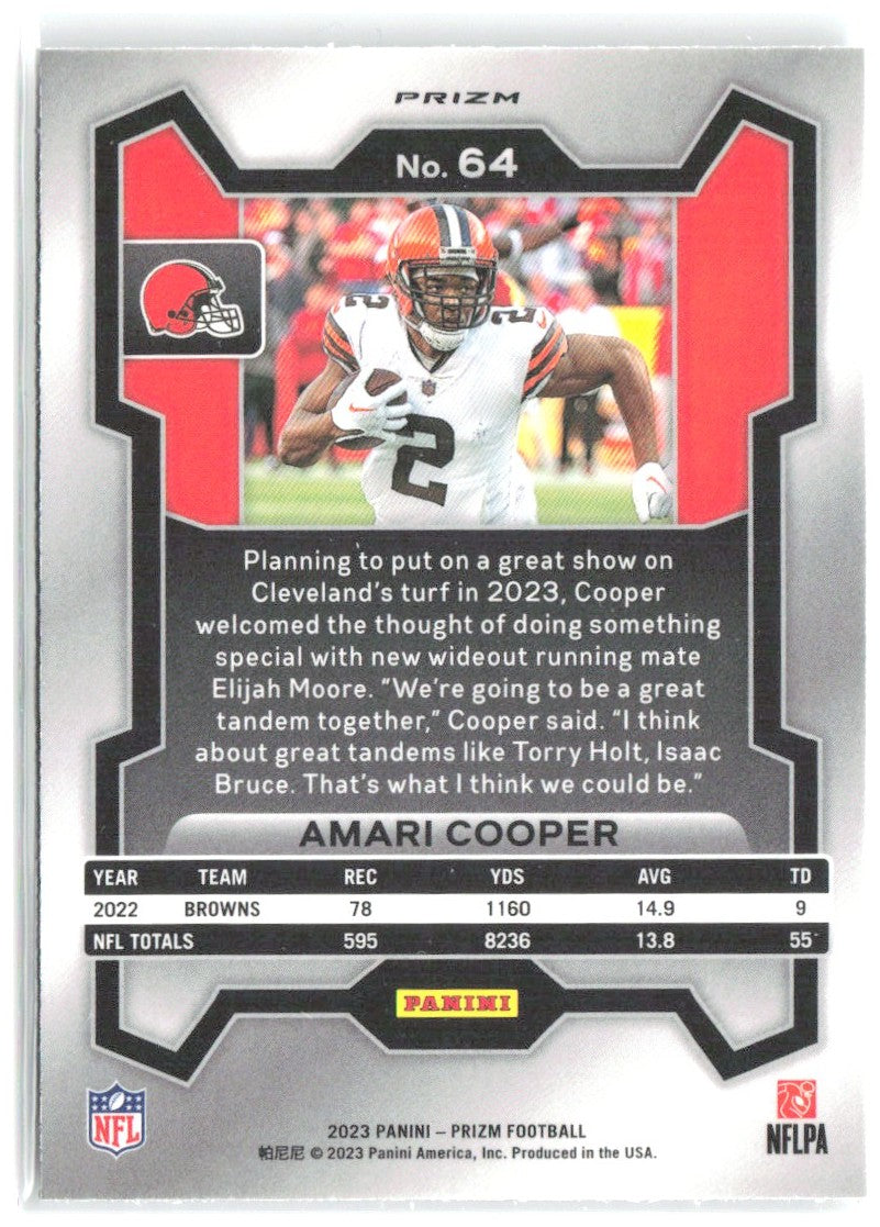 Amari Cooper Panini Prizm - Silver 64 2023 Cleveland Browns