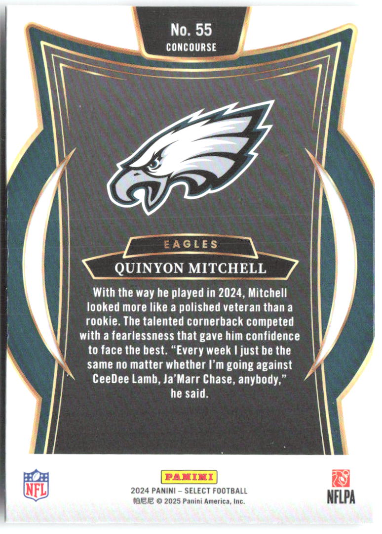 Quinyon Mitchell Panini Select 55 2024 Philadelphia Eagles RC