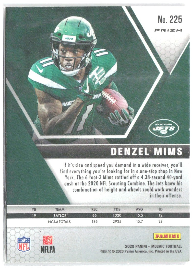 Denzel Mims Panini Mosaic - Prizm Camo Pink 225 2020 New York Jets