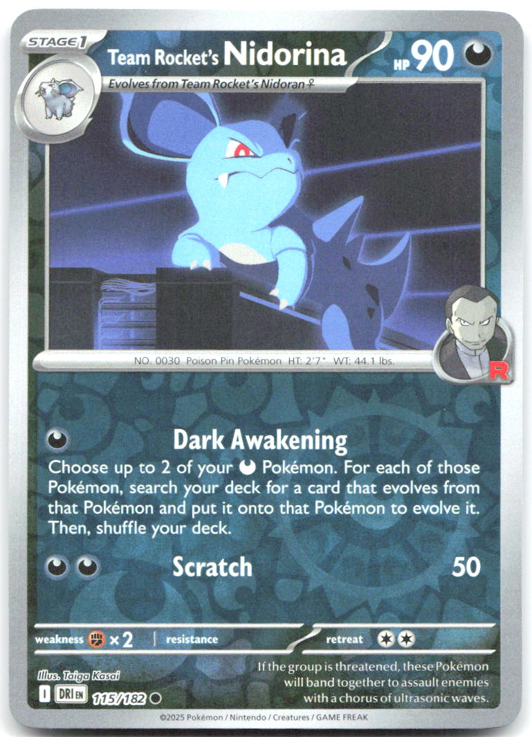 Team Rocket's Nidorina Reverse Holo Common SV10: Destined Rivals 115/182 NM 5ban Graphics