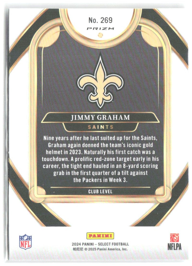 Jimmy Graham Panini Select Red & Yellow Prizm Shock 269 2024 New Orleans Saints