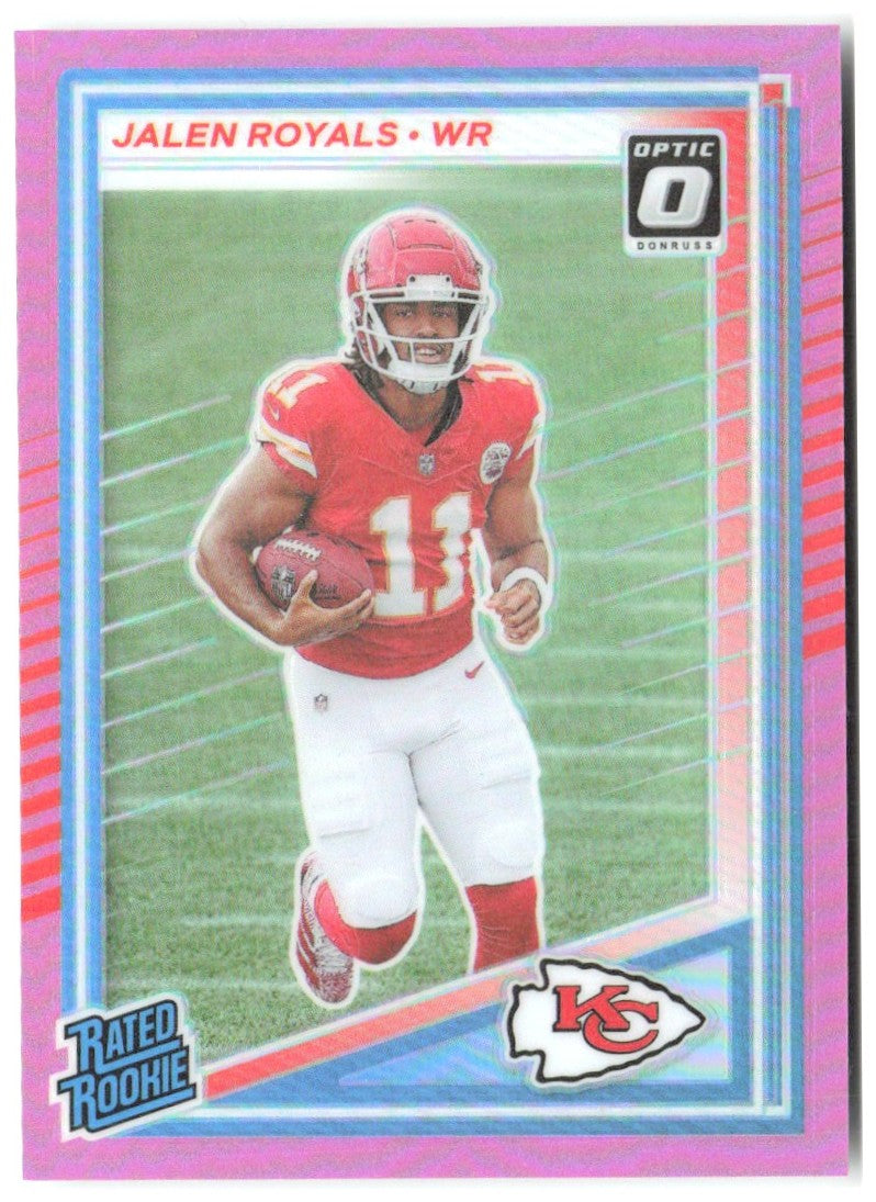 Jalen Royals Donruss - Optic Rated Rookies Pink 321 2025 Kansas City Chiefs