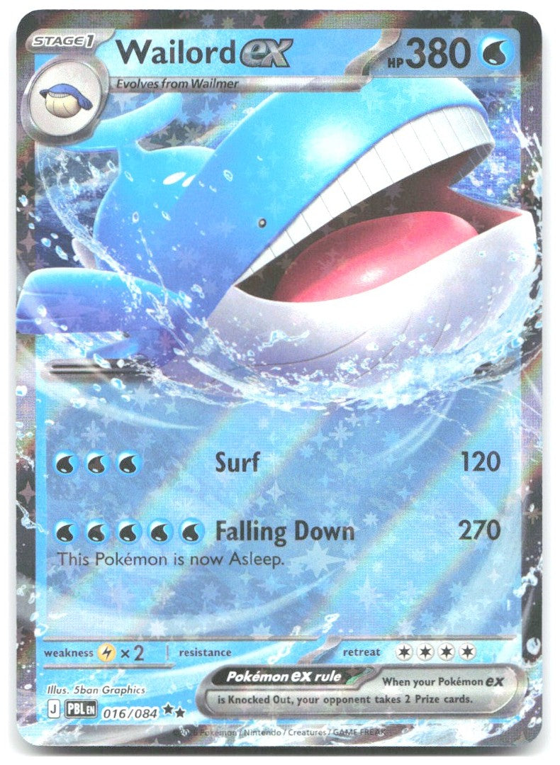 Wailord ex Holo Double Rare ME05 Pitch Black 016/084 NM 5ban Graphics