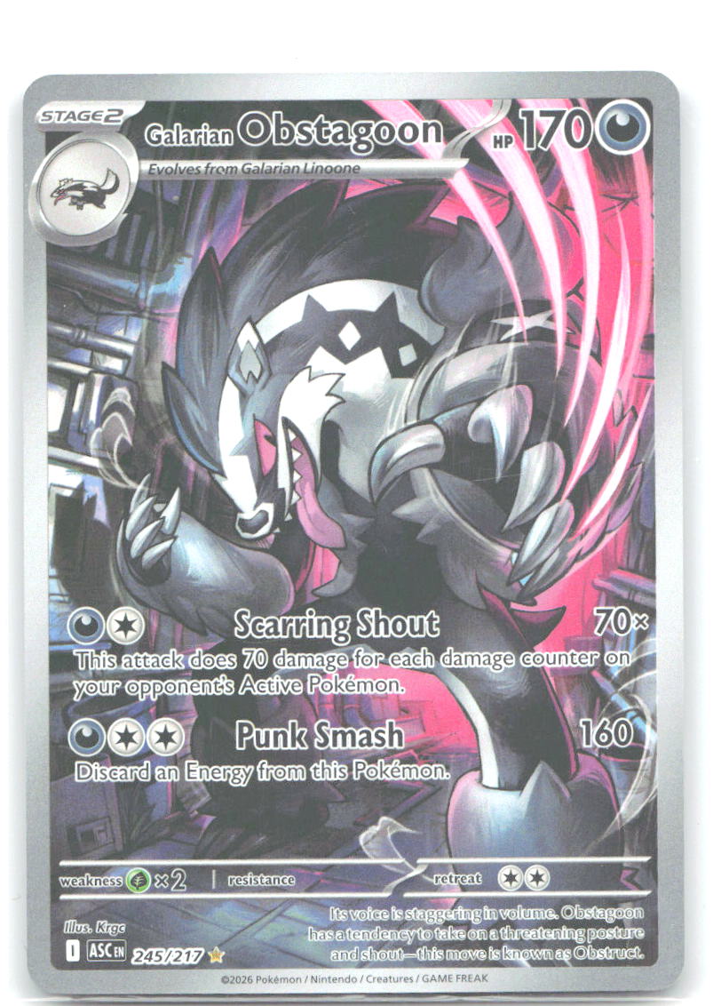 Galarian Obstagoon Holo Illustration Rare ME: Ascended Heroes 245/217 NM Dsuke