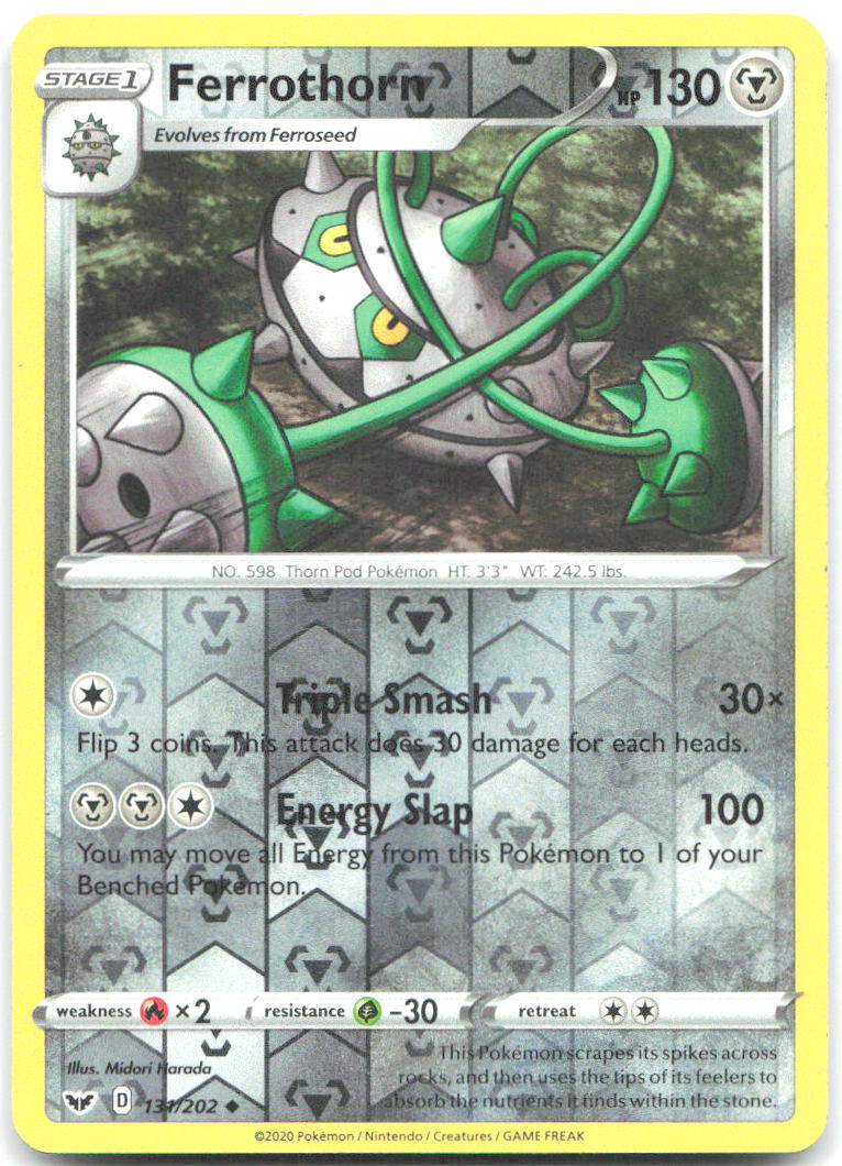 Ferrothorn Reverse Holo Uncommon SWSH01 Sword & Shield Base Set 131/202 NM