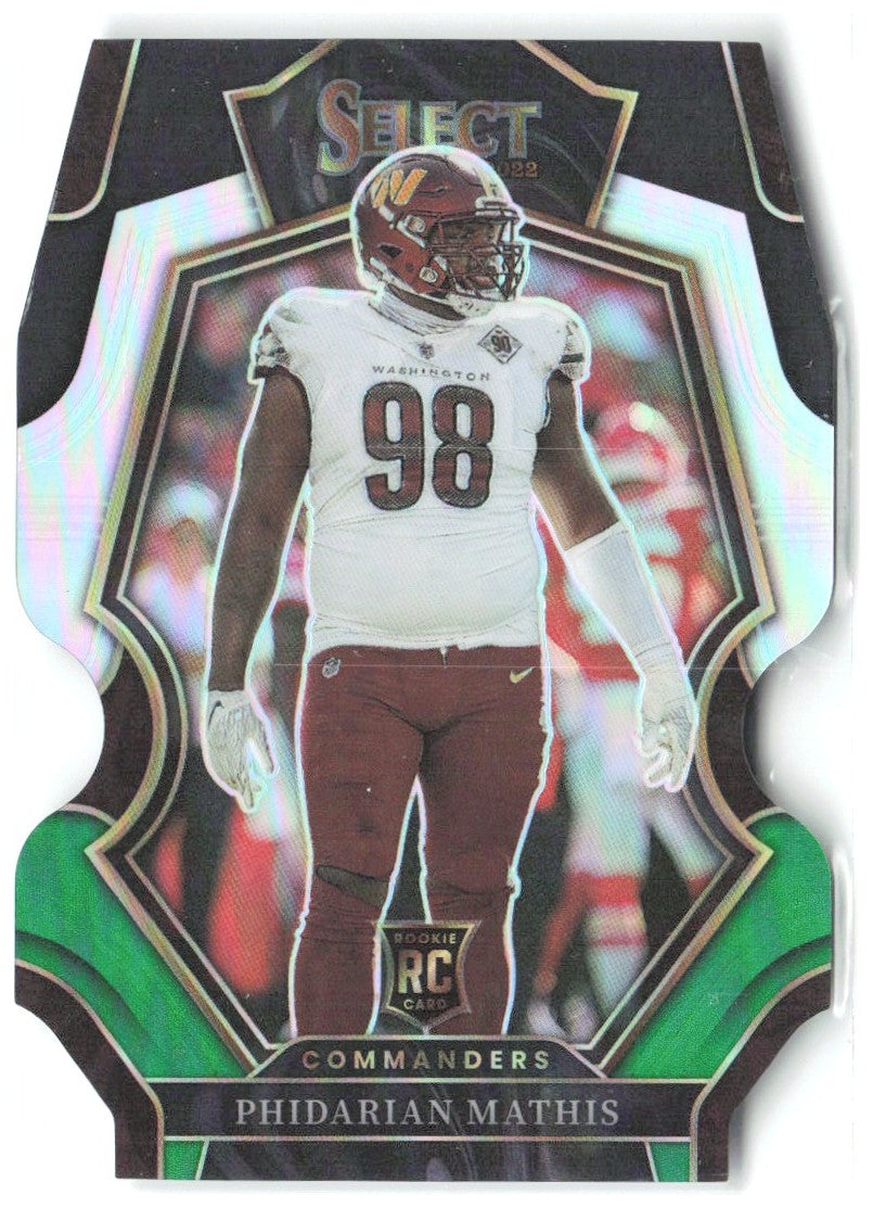 Phidarian Mathis Select - Black and Green Prizm Die Cut 200 2022  Commanders