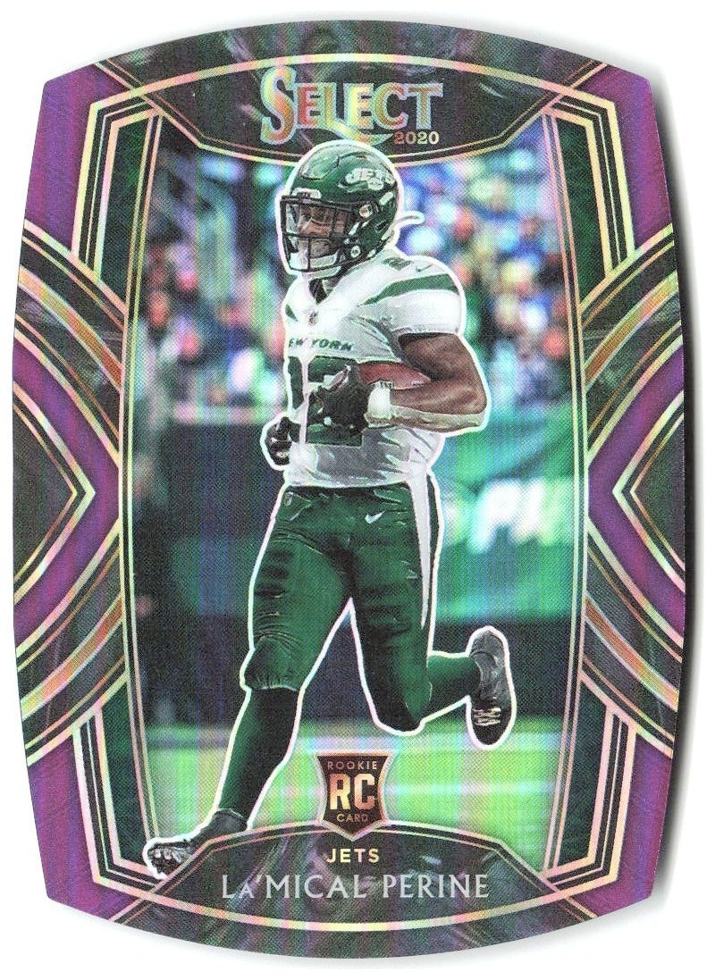 La'Mical Perine Panini Select - Purple Prizm Die Cut 280 2020 New York Jets