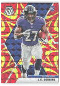 J.K. Dobbins Panini Mosaic - Prizm Reactive Gold 223 2020 Baltimore Ravens