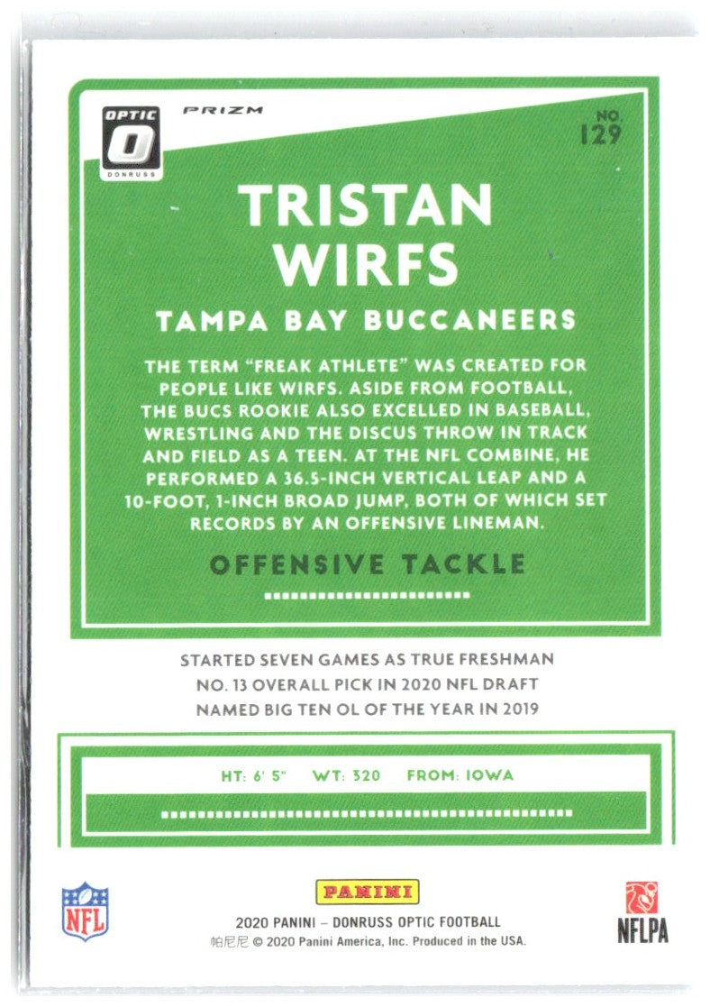 Tristan Wirfs Donruss Optic - Blue Scope 129 2020 Tampa Bay Buccaneers