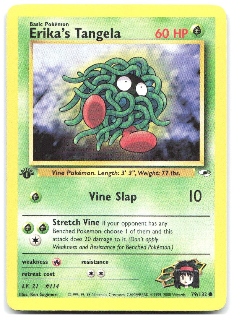 Erika's Tangela 1st Edition Common Gym Heroes 079/132 NM Ken Sugimori
