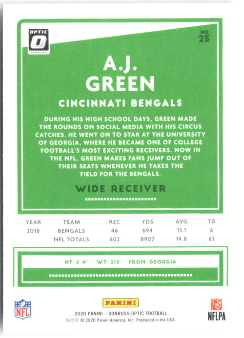 A.J. Green Donruss Optic 25 2020 Cincinnati Bengals