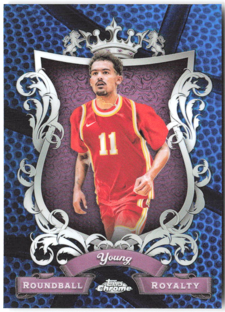 Trae Young Topps Chrome - Roundball Royalty Blue Basketball RR-21 2023-24 Hawks