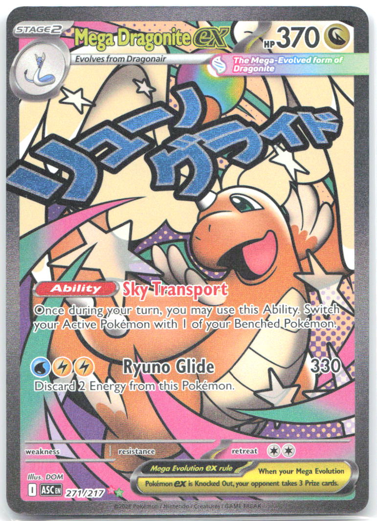 Mega Dragonite ex 271 217 Holo Mega Attack Rare ME: Ascended Heroes 271/217 NM aky CG Works