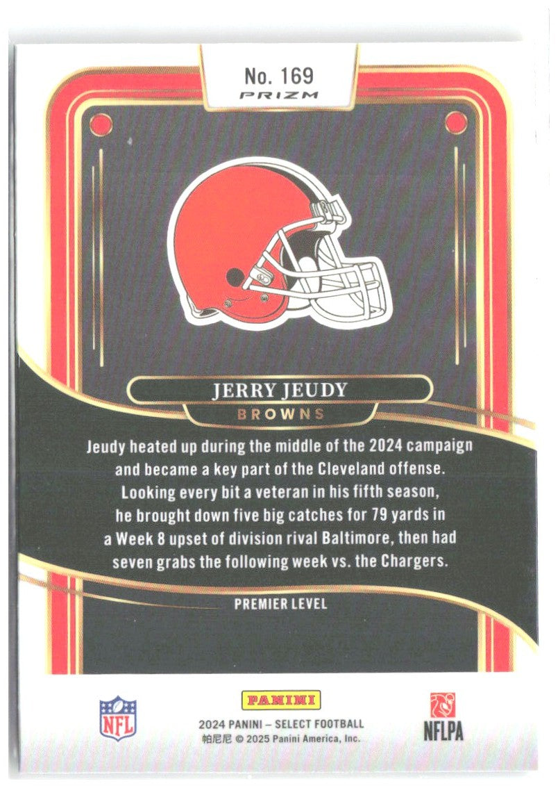 Jerry Jeudy Panini Select - Red & Yellow Prizm Shock 169 2024 Cleveland Browns