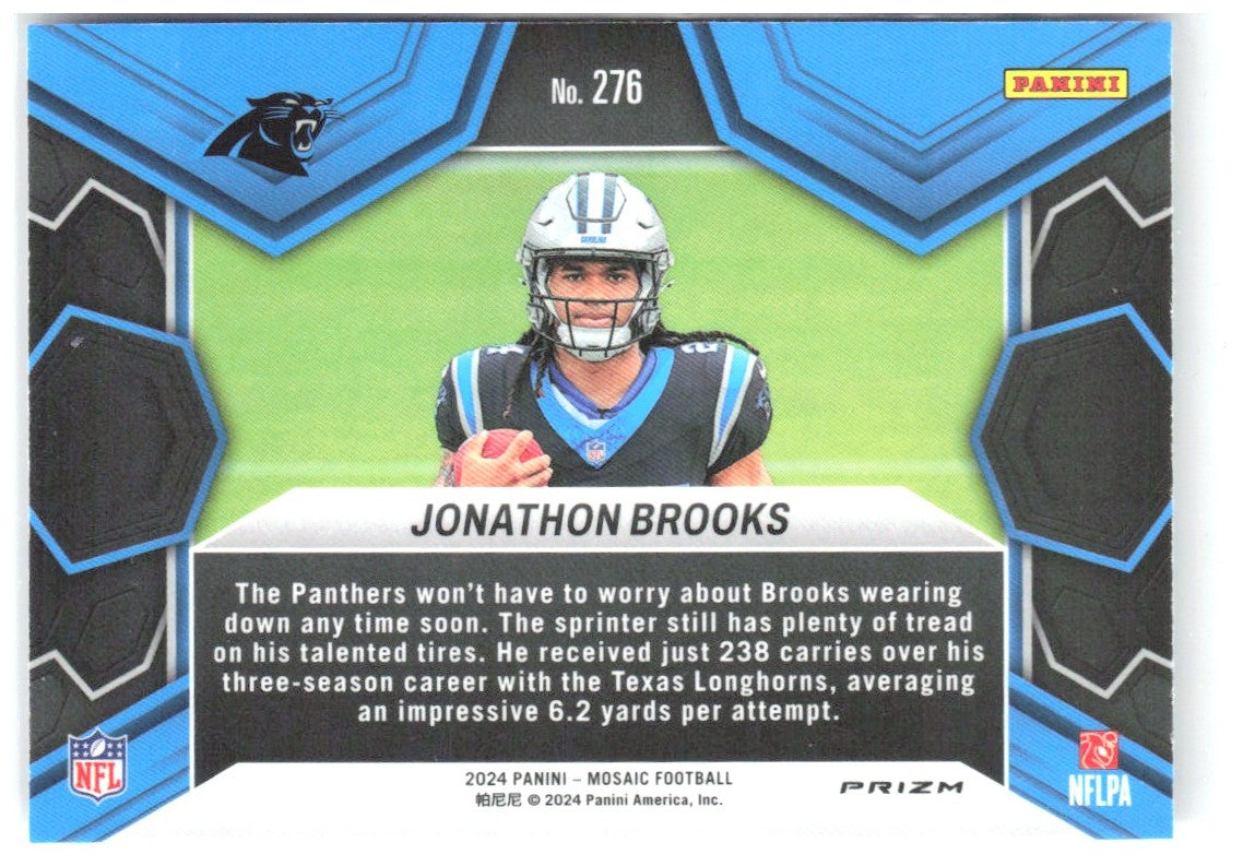 Jonathon Brooks Panini Mosaic - Mosaic 276 2024 Carolina Panthers