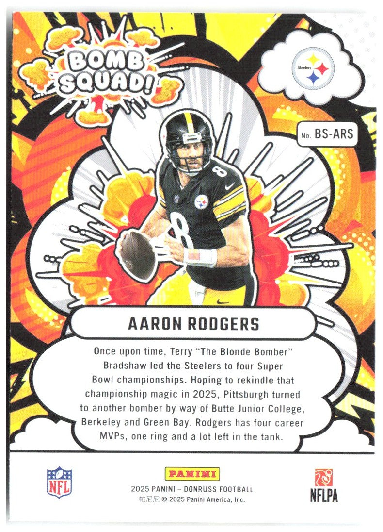 Aaron Rodgers Donruss - Bomb Squad BS-ARS 2025 Pittsburgh Steelers