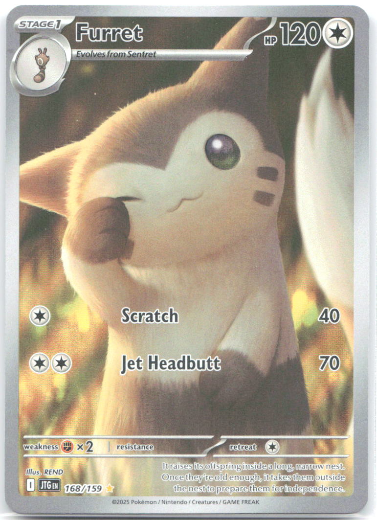 Furret 168 159 Holo Illustration Rare SV09: Journey Together 168/159 NM REND