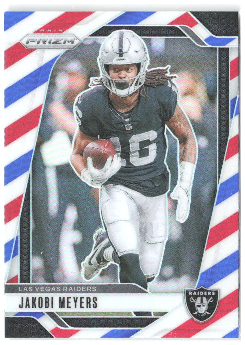 Jakobi Meyers Panini Prizm - Red White and Blue 151 2024 Las Vegas Raiders