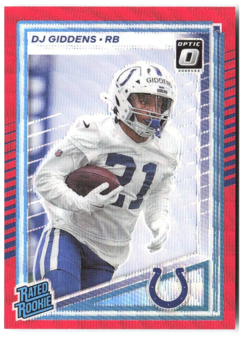 DJ Giddens Donruss - Optic Rated Rookies Red Wave 364 2025 Indianapolis Colts