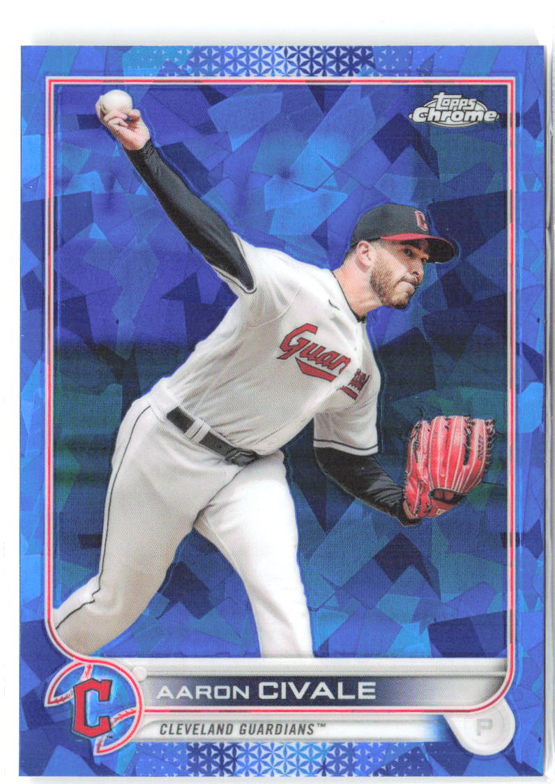 Aaron Civale Topps Chrome Update Sapphire Edition US49 2022 Cleveland Guardians
