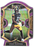 Chase Claypool Panini Select - Purple Prizm Die Cut 70 2020 Pittsburgh Steelers