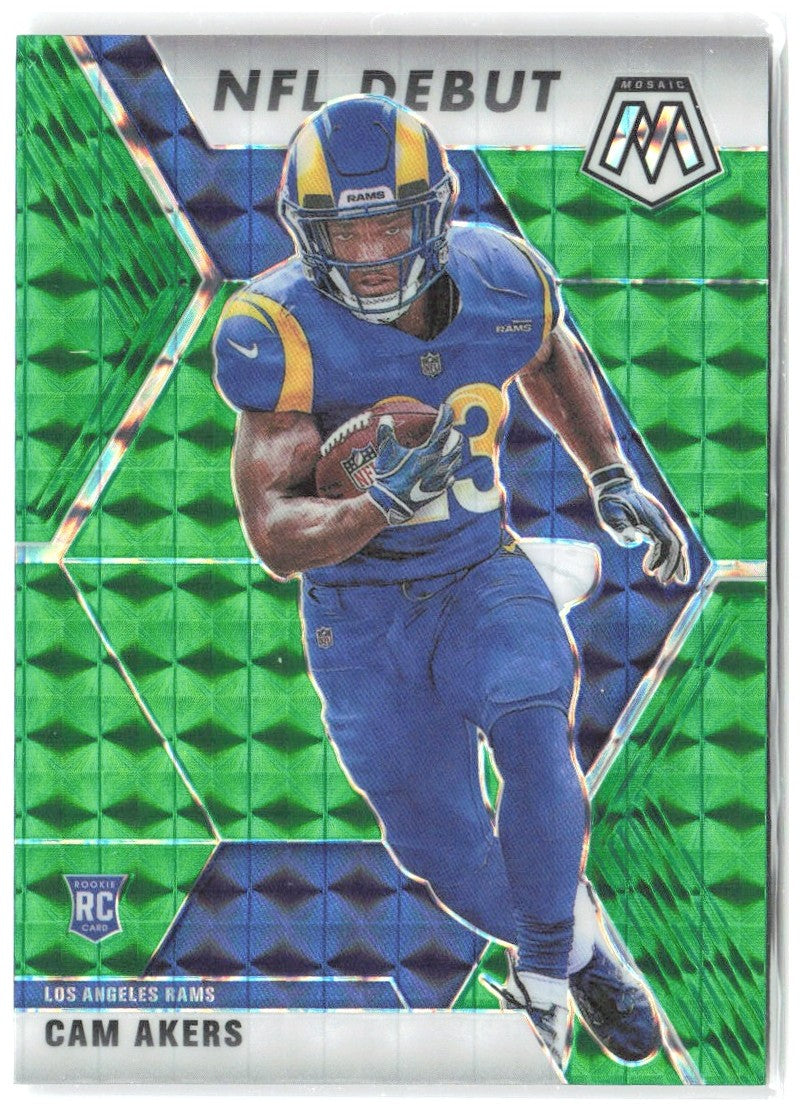 Cam Akers Panini Mosaic - Prizm Green 277 2020 Los Angeles Rams