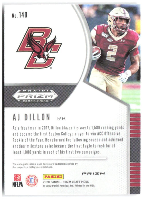 AJ Dillon Panini Prizm Draft Picks - Prizms Red 140 2020 Boston College Eagles