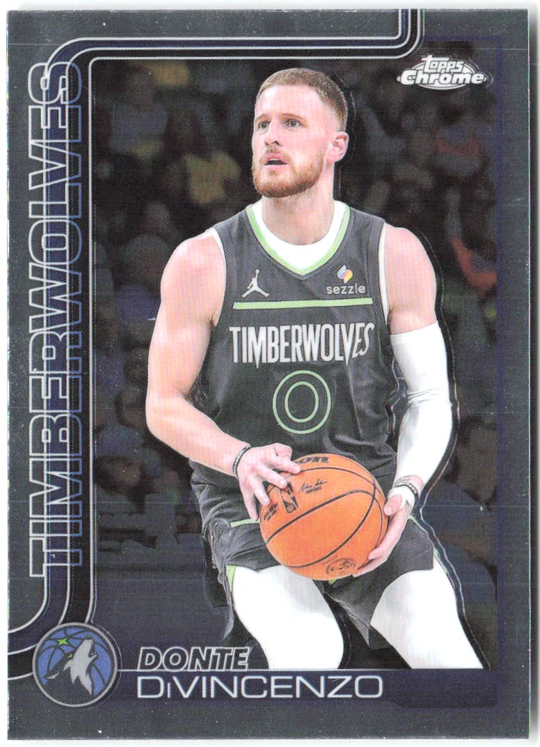 Donte DiVincenzo Topps Chrome 145 2025-26 Minnesota Timberwolves