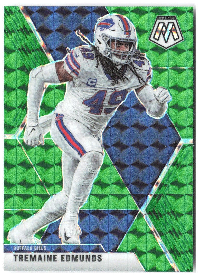 Tremaine Edmunds Panini Mosaic - Prizm Green 30 2020 Buffalo Bills