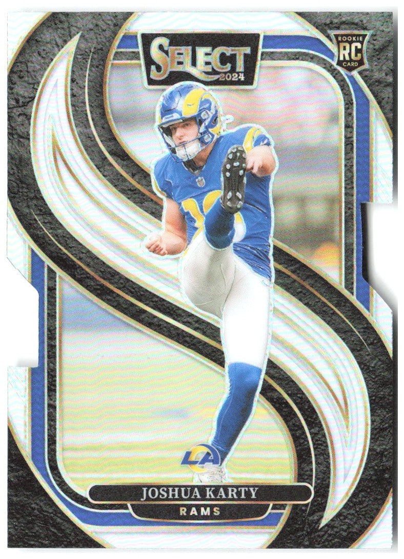 Joshua Karty Panini Select - Silver Prizm Die Cut 164 2024 Los Angeles Rams