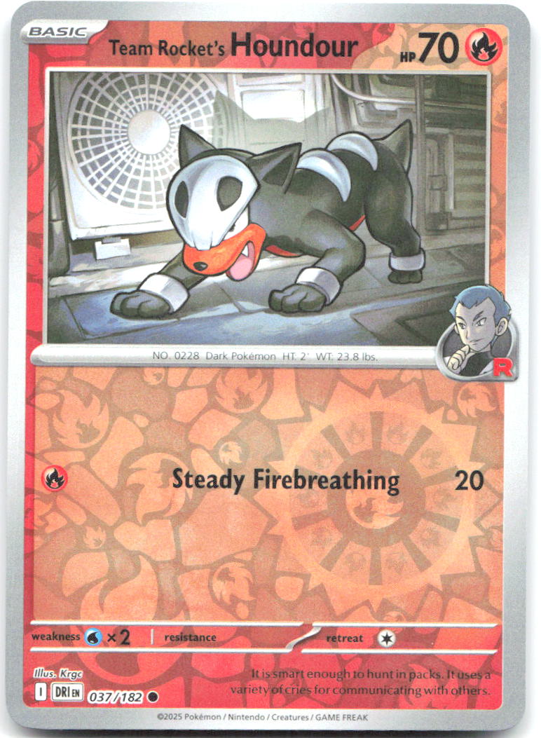 Team Rocket's Houndour Reverse Holo Common SV10: Destined Rivals 037/182 NM Anesaki Dynamic