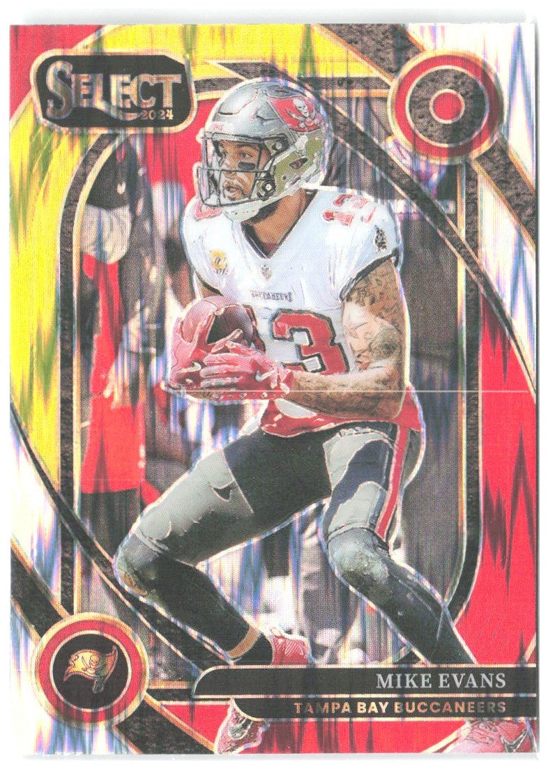 Mike Evans Panini Select Red & Yellow Prizm Shock 283 2024 Tampa Bay Buccaneers