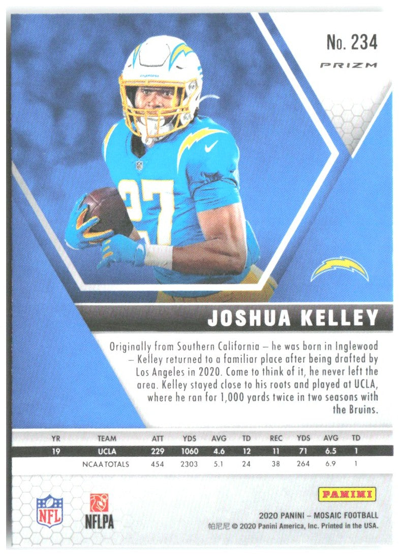 Joshua Kelley Panini Mosaic - Prizm Green 234 2020 Los Angeles Chargers