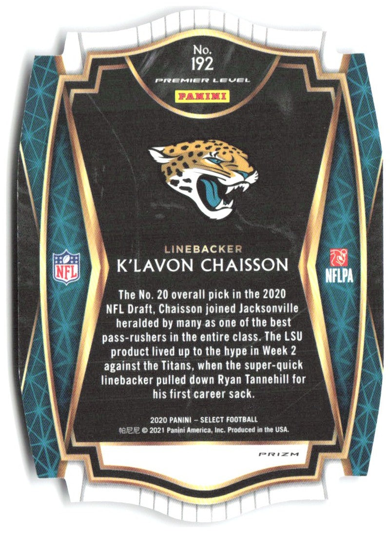 K'Lavon Chaisson Select - Purple Prizm Die Cut 192 2020 Jacksonville Jaguars
