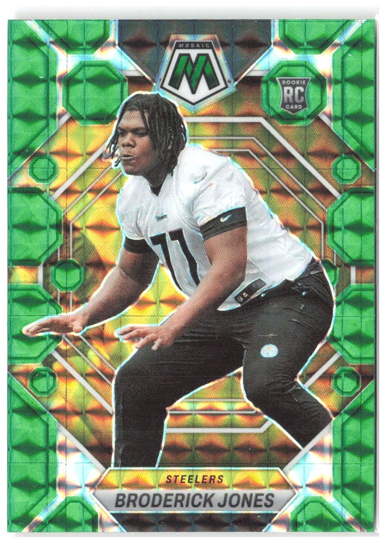 Broderick Jones Panini Mosaic - Green Mosaic 288 2023 Pittsburgh Steelers