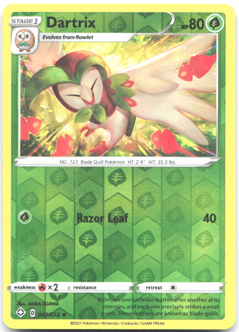 Dartrix Reverse Holo Uncommon Shining Fates 007/072 NM AKIRA EGAWA