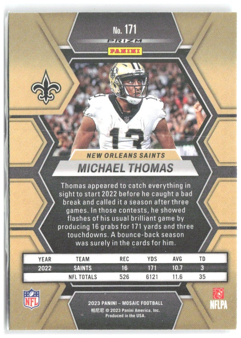 Michael Thomas Panini Mosaic - Mosaic 171 2023 New Orleans Saints