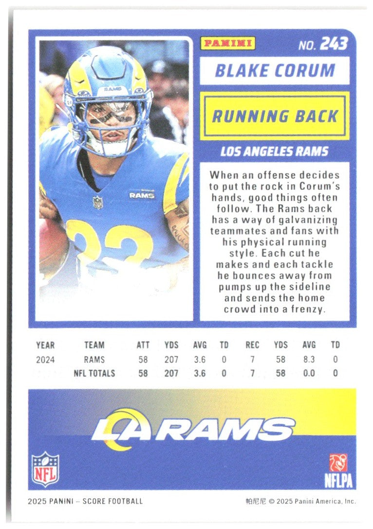 Blake Corum Score-A-Treat 243 2025 Los Angeles Rams