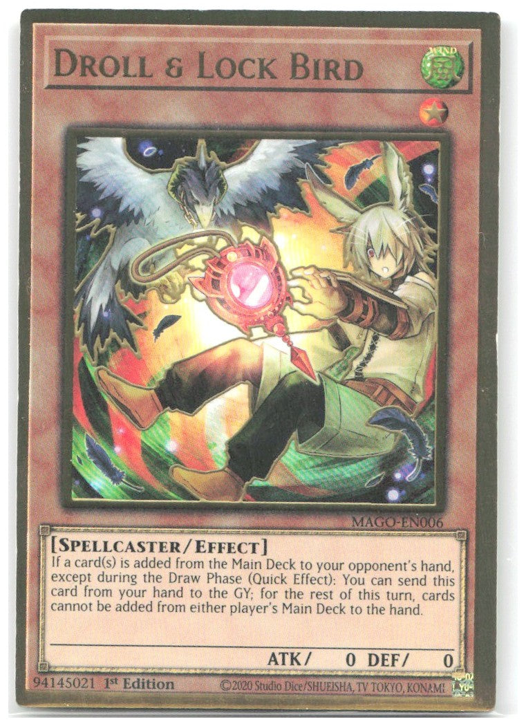 Droll & Lock Bird 1st Edition Premium Gold Rare Maximum Gold MAGO EN006 NM