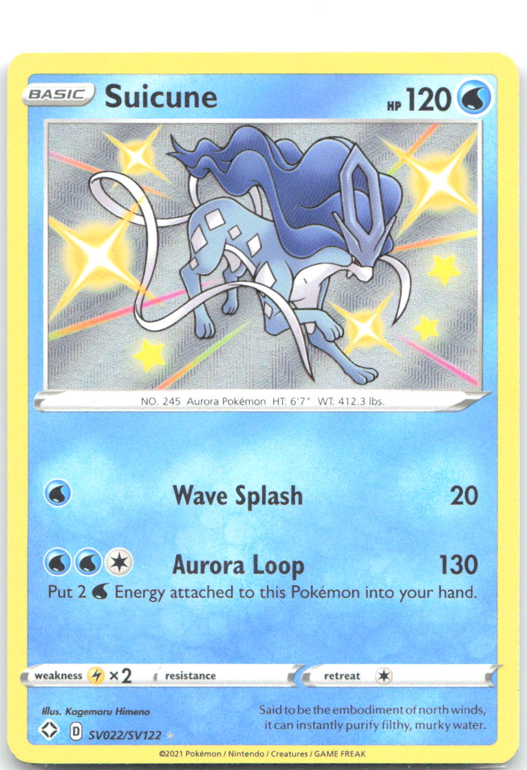 Suicune Shiny Holo Rare Shining Fates Shiny Vault SV022/SV122 NM Kagemaru Himeno