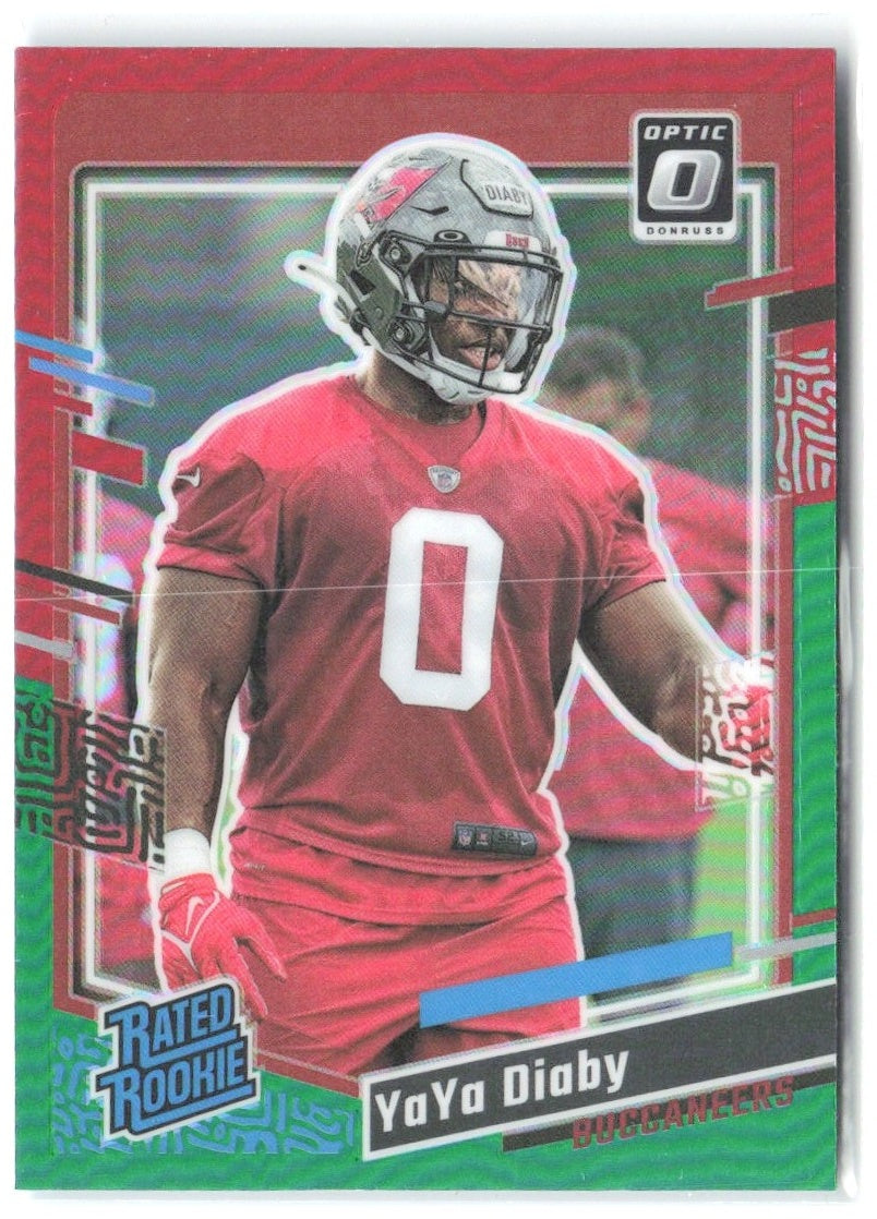 YaYa Diaby Donruss - Optic Rated Rookie Red & Green Prizm 394 2023 Buccaneers
