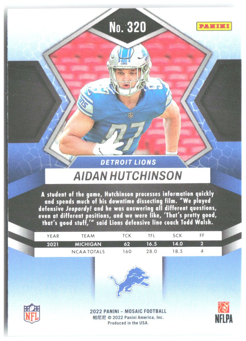 Aidan Hutchinson Panini Mosaic 320 2022 Detroit Lions RC