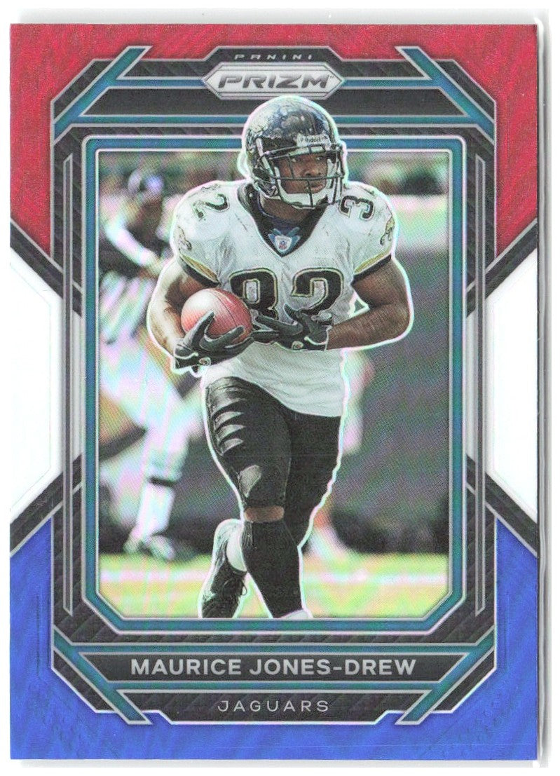 Maurice Jones-Drew Panini Prizm Red White and Blue 138 2022 Jacksonville Jaguars