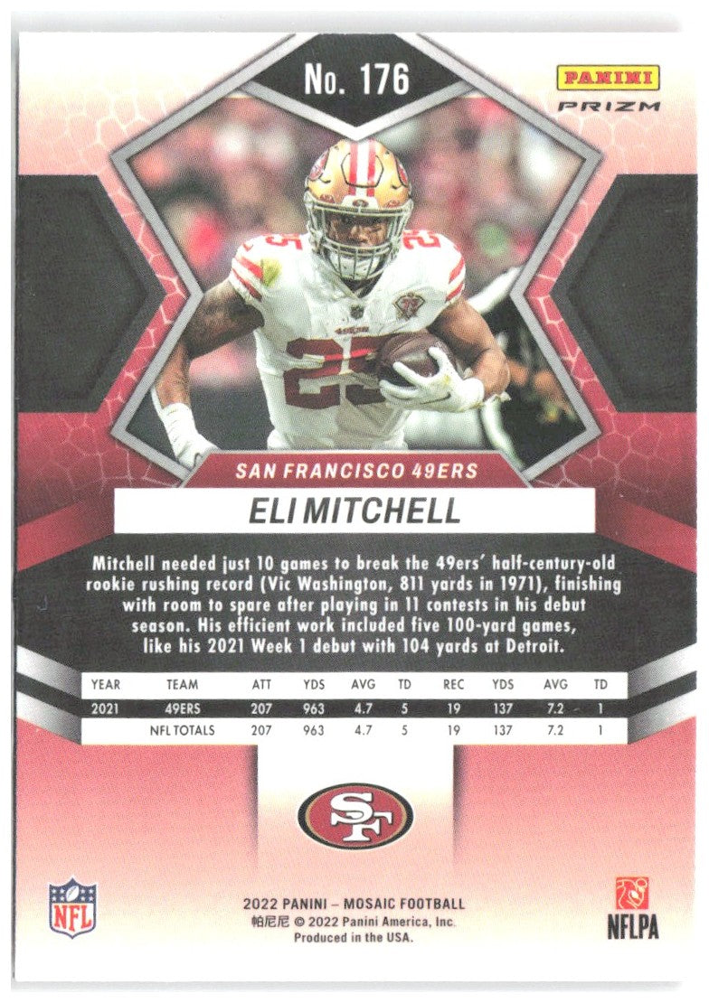 Eli Mitchell Panini Mosaic - Mosaic Reactive Orange 176 2022 San Francisco 49ers