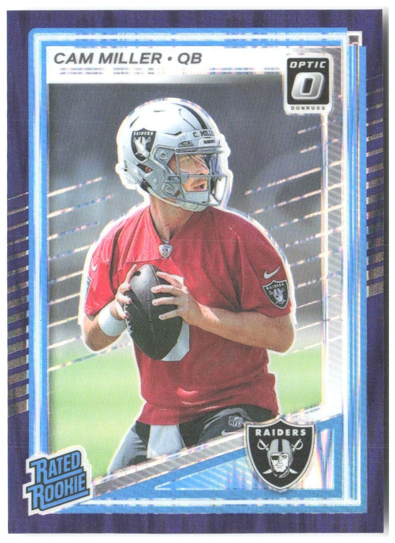 Cam Miller Donruss Optic - Purple Shock 261 2025 Las Vegas Raiders